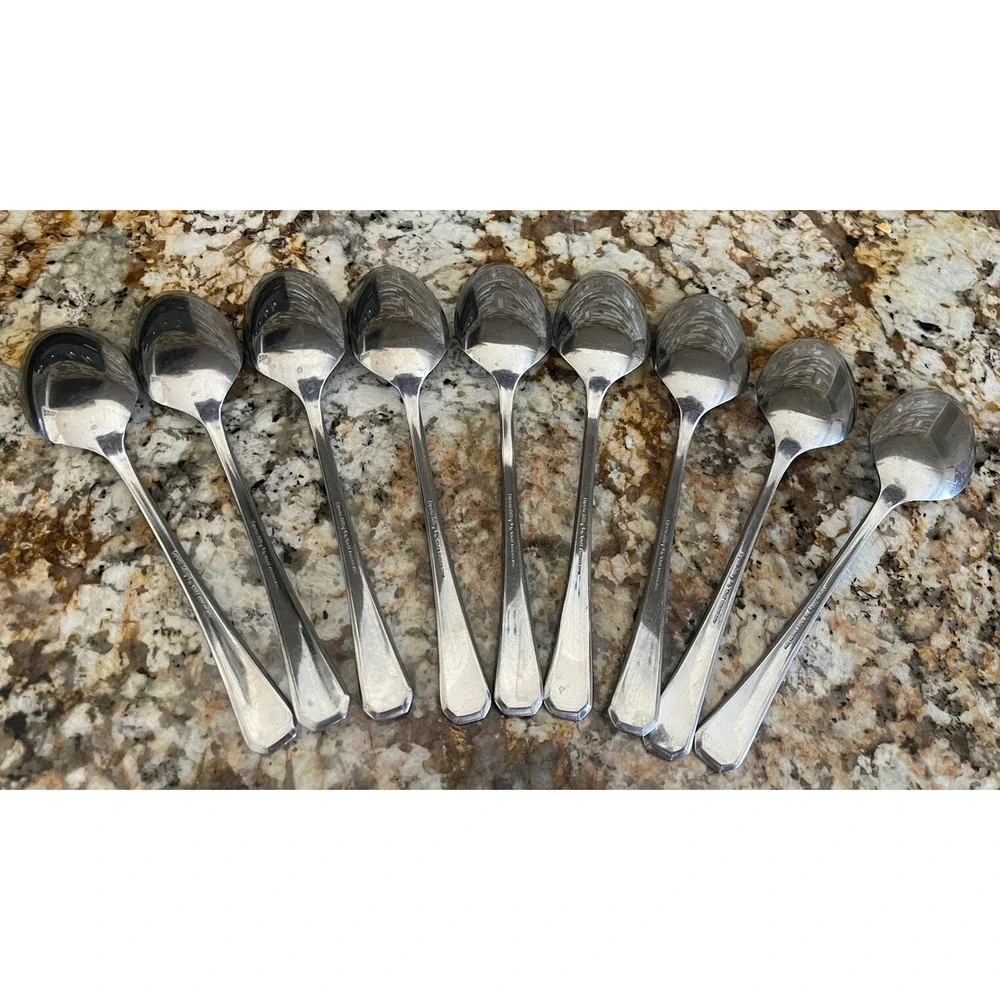 Lot of 9 Supreme Cutlery By Towel Serving Spoon  Stainless Japan